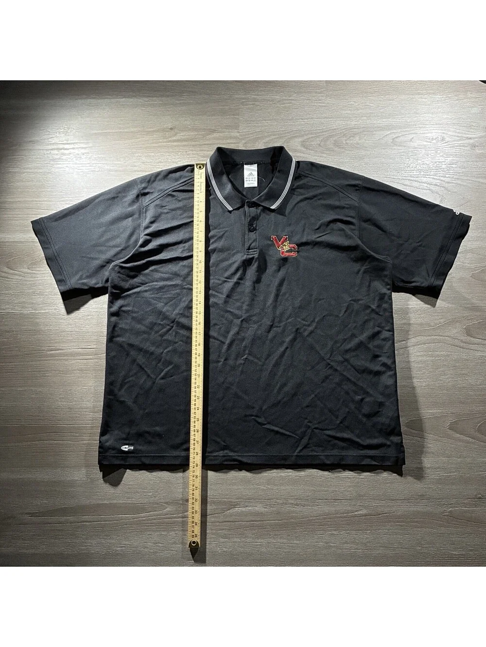 Vintage Adidas Climalite VC Embroidered Polo Shirt Men’s 2XL Black Golf Athletic
